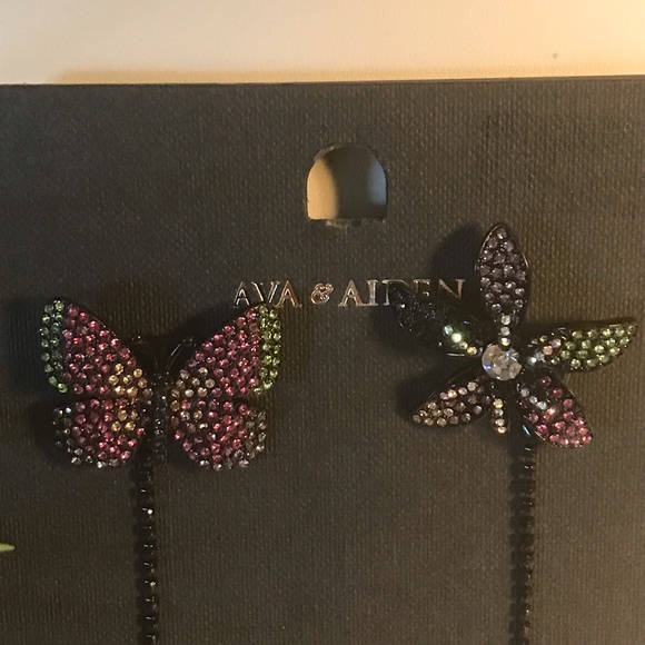 Ave & Aiden Multi Color Crystal Earrings - Picture 4 of 7